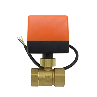 Image of AC 220v 3 Wires 2 Port motorised Valve Normally Closed Motorized Ball Zone 1/2 3/4 1 1/4 inch (3/4 inch)