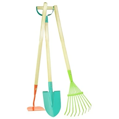 Image of Vilac Large Garden Tools Set, Children&#039;s Gardening 3 Piece Set Including a Hoe, Rake and Spade, Years+