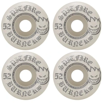 Image of Spitfire Skateboard Wheels Burners 52 mm 99A White/Silver