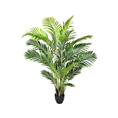 Image of GreenBrokers Artificial Real Touch Areca Phoenix Palm Tree in Pot UV Protected Lifelike Indoor/Outdoor Decor Low Maintenance Evergreen Leaves (150cm/5ft)