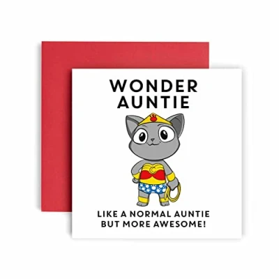 Image of Huxters Auntie Birthday Card WonderAuntie Happy for her gifts women Friend Gift Funny Sister 14.8cm (Auntie)