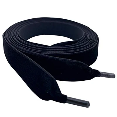 Image of 120cm / 47 Black Velvet Flat Ribbon Shoe laces, My Laces™ for Shoes, Trainers, Boots Shoelaces