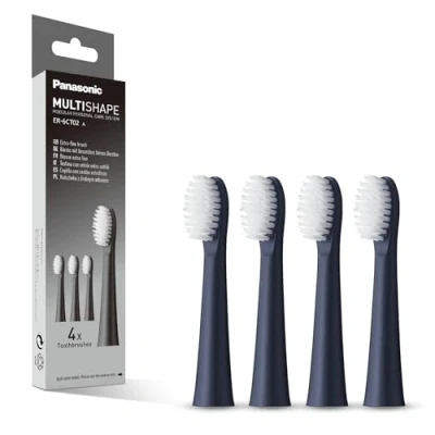 Image of Panasonic ER 6CT02 Wet and Dry Electric Toothbrush Head Replacement with Extra fine Brush (x4), Compatible MULTISHAPE Modular Personal Care System