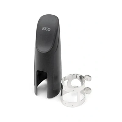Image of Rico RBS1N Nickel Plated Ligature and Cap for Baritone Sax