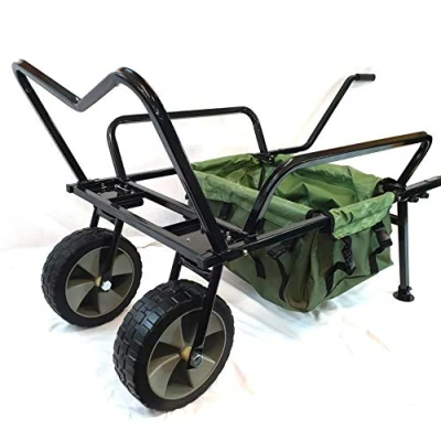 Image of Bison Heavy Duty Two Wheel Fishing Barrow Trolley with Bag
