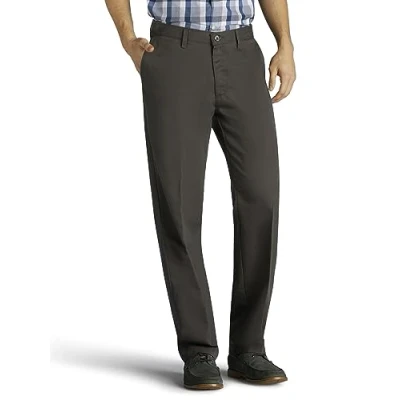 Image of Lee Men&#039;s Total Freedom Stretch Relaxed Fit Flat Front Pant Casual, Khaki, 33W x 34L