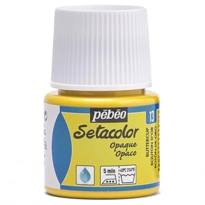 Image of Pebeo 295 013 Setacolor Opaque Fabric Paint 45 Milliliter Bottle, Butter Cup