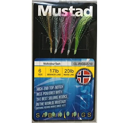 Image of Mustad Multicolor Flash Hook Size6 20lb