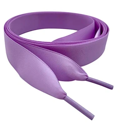 Image of My Ribbon Laces 120cm /47 Inches Lilac Flat Satin Shoelaces for Trainers, Shoes, Boots Shoe