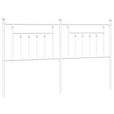 Image of vidaXL Tall Metal Headboard for Bed Stylish and Sturdy Steel Header with Legs White, Ideal Bedroom