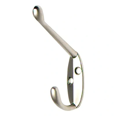 Image of Merriway® BH01178 (2 Pcs) Hat and Coat Hooks Matt Nickel Finish Pack of 2 Pieces