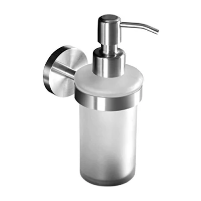 Image of Ambrosya® Exclusive Soap Dispenser made of stainless Steel Bathroom Glass Holder Bracket Dish Toilet (Stainless (Brushed))