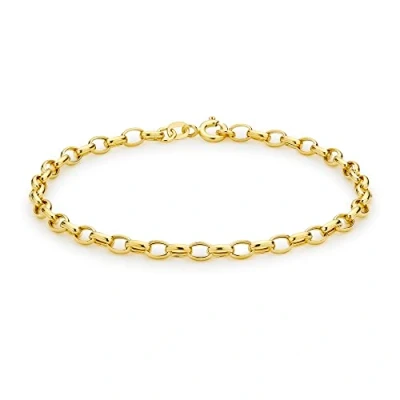 Image of Carissima Gold Women&#039;s 9 ct Yellow Hollow Oval Belcher Bracelet of Length 19 cm/7.5 Inch