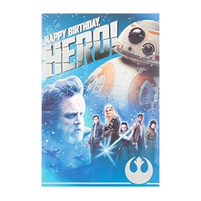 Image of Hallmark 25498120 Star Wars Birthday Card &quot;Hero&quot; Medium [Old Model]