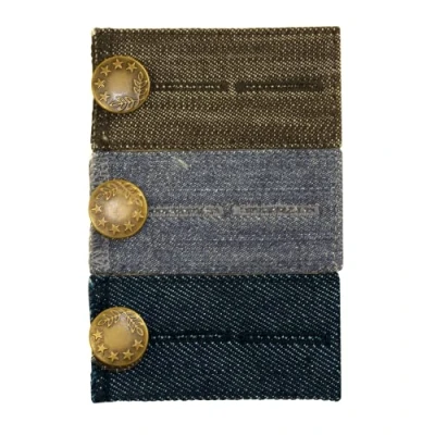 Image of Easylife Genius® Easy Fit Button Extenders For Jeans (Set of 3), Jean Extenders, Denim Waistband Cotton Trouser Washable Waist Fully Guaranteed