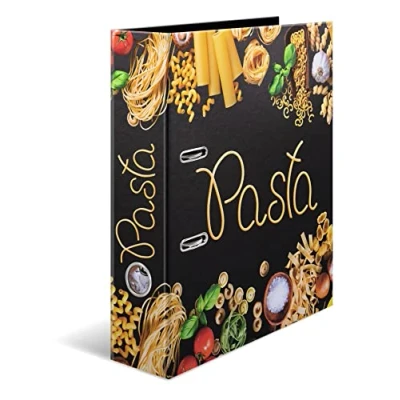 Image of HERMA A4 Recipe Binder Pasta, 7cm Wide, DIY Organizer, Gloss Finish Book Design with Inner Print