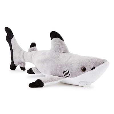 Image of Zappi Co 100% Recycled Plush Black Tipped Shark Toy (30cm Length) Stuffed Soft Cuddly Eco Friendly animals Collection For New Born Child First kid