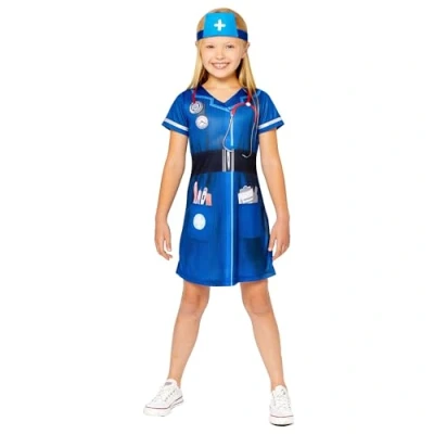 Image of Amscan 9910160 Kids Sustainable Nurse World Book Day Fancy Dress Costume Age: 3 4 Yrs