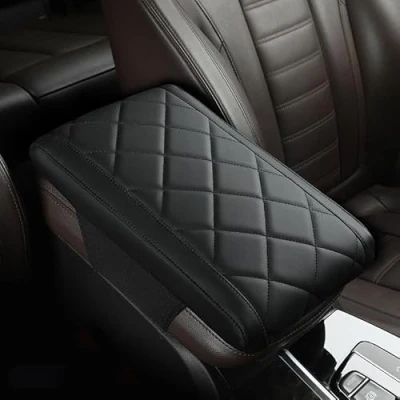 Image of VALBEL Car Armrest Storage Box Mat, PU Microfibre Leather Center Console Cover, for Kia Sportage 3th 2011 2014 Non Slip Memory Foam Arm Rest Cushion,D