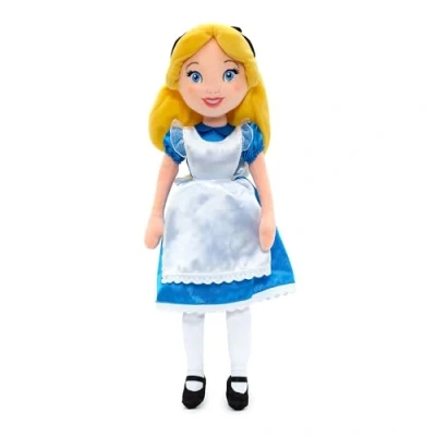 Image of Disney Store Official Alice Soft Toy Doll, in Wonderland, 42cm/16, Cute Plush Cuddly Figure Wearing Classic Dress and Apron, Features Hair with 3D Bow Suitable for Ages 0+