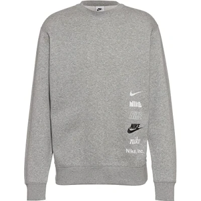 Image of NIKE Club Fleece Plus Small Logo Sweatshirt Dark Grey Heather (XXL, Grey)