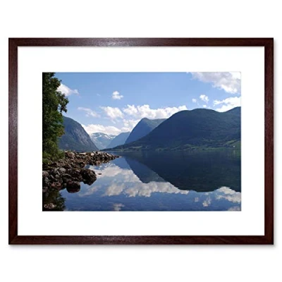 Image of Wee Blue Coo Mountain Reflection Lake Landscape Art Picture Framed Wall Print