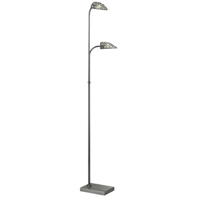 Image of Ashton Floor Lamp 2 Light G9 Satin Nickel/Crystal, NOT LED/CFL Compatible