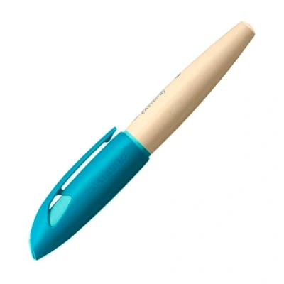 Image of STABILO Ergonomic School Fountain Pen EASYbirdy Timber A Nib (Beginner) Right Handed Pack of 1 Pink with Erasable Blue Ink (Inc. Cartridge)
