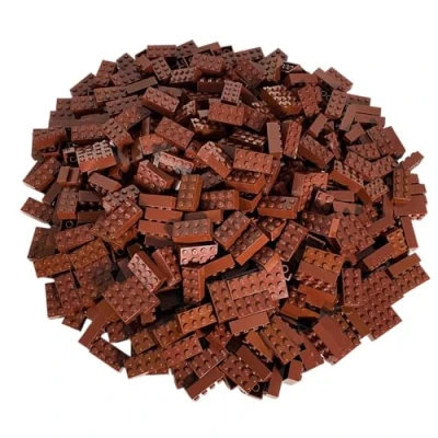 Image of LEGO Bricks: Brown 2x4. Part 3001 (X 25)