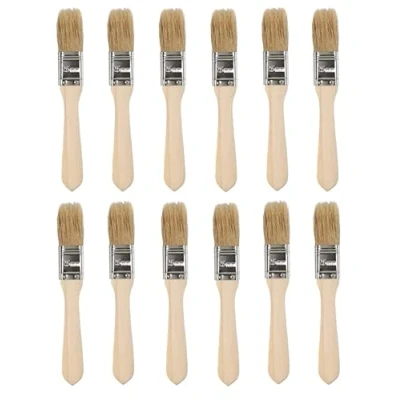 Image of Gelcoat 1&quot; Natural bristle with wooden handle brushes Pack of 12