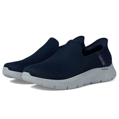 Image of Skechers Men&#039;s Gowalk Flex Slip ins Athletic on Casual Walking Shoes Air Cooled Memory Foam Sneaker, Navy, 8.5 UK X Wide