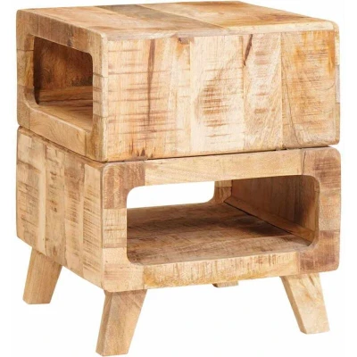 Image of vidaXL End Tables with Shelf Storage Brown 40 x 49 cm Solid mango wood