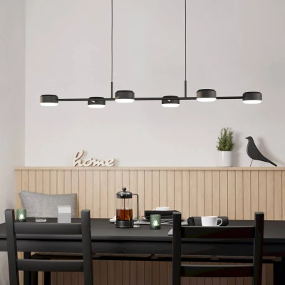 Image of EGLO Clavellina LED pendant light, black, 6 bulb