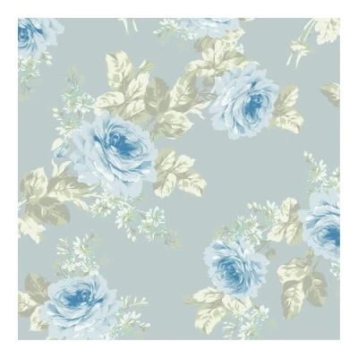 Image of Graham &amp; Brown Shabby Chic by Rachel Ashwell Royal Bouquet Blue Floral Wallpaper