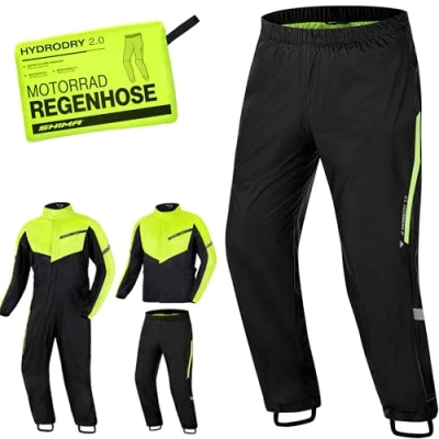 Image of SHIMA HYDRODRY 2.0 Waterproof Motorbike Trousers Mens Womens Motorcycle Packable Rain Clothing for Raincoats Set Overcoat Rainseal Reflective Breathable Wet Weather Winter (Pants Unisex, Fluo, L)