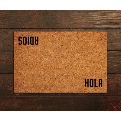 Image of Traqunn Hola Adios Doormat,Hola Door Mat,Hola Doormats,Hola Welcome Mat,Funny Doormat,Welcome Mats 36X24 In