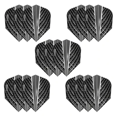 Image of Harrows Quantum Dart Flights 5 x sets Darts (15 Total) I 100 Micron Premium Extra Strong Made in UK Professional Accessories (Grey)
