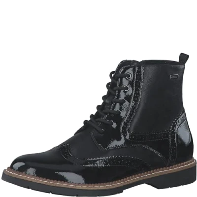 Image of s.Oliver Women&#039;s Lace Boot Flat 5 25255 43 Ankle, Black (Black Comb), UK
