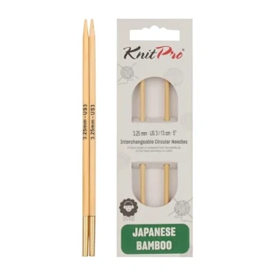 Image of KnitPro Bamboo interchangeable needle tips 3.25mm 3pcs