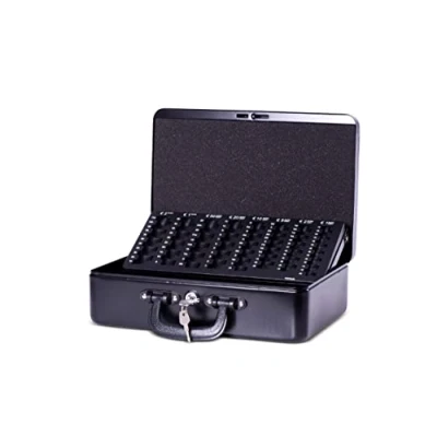 Image of Maul Cash Box with Counting Insert, Steel, Euro Security Cylinder Lock, 360 x 265 115 mm, Black