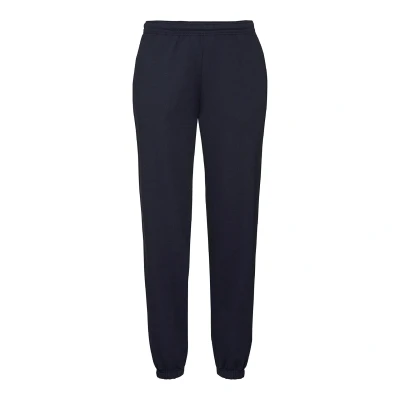 Image of Fruit of the Loom Mens Classic Elasticated Hem Jogging Bottoms (Navy) Size X Small