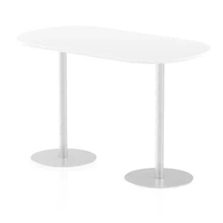 Image of Italia 1800mm Poseur Boardroom Table White Top 1145mm High Leg