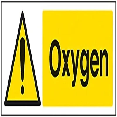 Image of V Safety Oxygen Warning Sign 300mm x 100mm 1mm Rigid Plastic