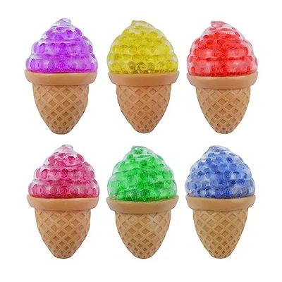 Image of Henbrandt Ice Cream Squeeze Beads Summer Party Bag Toy 1 Supplied