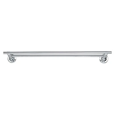Image of tesa LUUP Double Towel Rail No Drill Wall Mounted Bathroom Bar Made of Chromed Metal, Stainless Waterproof Includes Removable Glue Solution