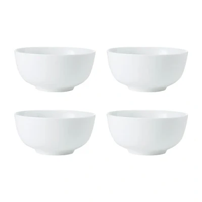 Image of Mikasa Chalk 4pc Porcelain Cereal Bowl Set, 14cm, Gift Boxed, White