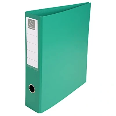 Image of Exacompta ref. 51743E 1 rigid PVC binder 4 D rings of 50 mm on the 3rd cover Spine 70 External dimensions: 32 x 29 cm Format to file A4 Maxi Colour: green