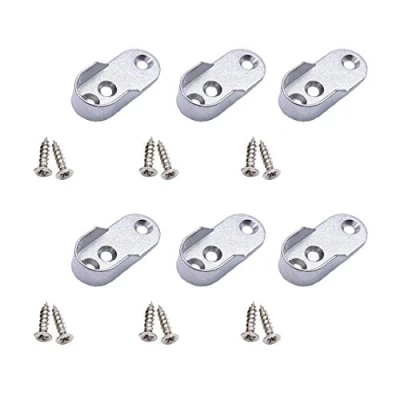 Image of Wardrobe Rail End Socket Suit 32 x 16mmn Oval Polished Chrome Pack of 6