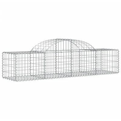 Image of vidaXL Arched Gabion Baskets 7 pcs 200x50x40/60 cm Galvanised Iron