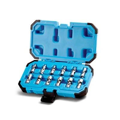 Image of Capri Tools 1/4 in. Drive Universal Socket Set, 5 15 mm Metric, 12 Piece